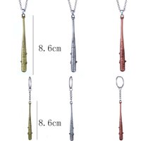 Fashing NLUCILLE Baseball Key Chain For Men Car Keyring Jewelry The Walking Dead Stick Necklace Jewelry and Accessories