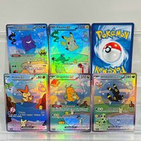 Pokemon 5pcs BUBBLE Series EX Set (Gengar, Pikachu, Victini, Dragonite, Umbreon) Holographic Foil DIY Anime Collection Card