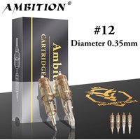 Ambition Premium 20 Pcs/Box Tattoo Cartridge Needles #12 0.35mm Round Liner RM RL RS for Cartridge Tattoo Machine Tattoo Grips