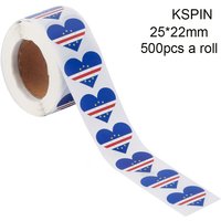 2026 football Cup Cape Verde Heart Shape Paper Sticker Label Packaging Seals Crafts Favor Tag