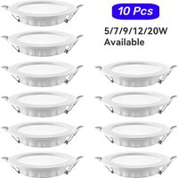 10 pièces LED Downlight encastré plafonnier 5W 7W 9W 12W 20W AC220V blanc froid projecteur LED lumières pour cuisine salon