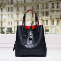 Large Capacity Handbag Luxury Brand Temperament Letter Print Lock Design 2026 Trendy Women's Crossbody Bag