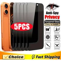 5Pcs Anti-spy Glass For iPhone 17 16 15 14 11 12 13 Pro Max Mini 17Air 16e 14 15 16 Plus XS Full Cover Privacy Screen Protector