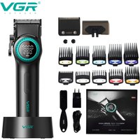 VGR Haarspange Schnurlos Haartrimmer Fachmann Haarschneidemaschine Wiederaufladbar Haarschnitt 9000 U/min Clipper für Männer V-001