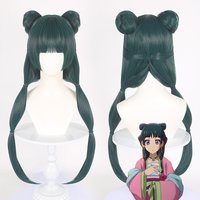 High Quality Maomao Cosplay Wig The Apothecary Diaries Dark Green Heat Resistant Synthetic Hair Party Anime Mao Mao Wigs +WigCap