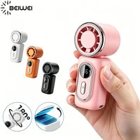 Mini Fan Handheld Small Fan 3000mAh 5 Speeds Cooling Turbo 180° Adjustable Clip LED Display Type-C Rechargeable Portable Fans