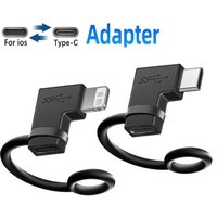 90 Degree USB Cable Converter Lightning To USB C Adapter 20W Ios to Type-C Adaptador for IPhone 15 14 13 Pro Max Xiaomi Samsung