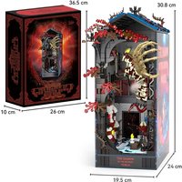 1206PCS Book Nook Miniature Building Blocks Kit Strangered Vecna Clock Figures Eleven Van Demogorgon Bookshelf Kids Toys Gifts