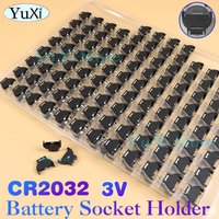 CR2032 3V Half Round Cell Coin Battery Socket Holder Case Module Battery Box Vertical Inline 3 Pin BS-5 Plastic Battery Holder
