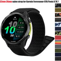 22mm 26mm Nylon Loop Strap For Garmin Forerunner 970 965 955 Watch Band Fenix E 8 47mm 51mm/Tactix 7 Pro Braided Bracelet Correa