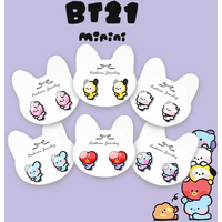 Anime Cartoon BT21 Ear Decorations Cute TATA CHIMMY COOKY Character 925 Silver Needle Girl Party Gifts