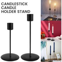 Candle Holder 2Pcs Metal Candlestick Holder for Taper Candle Decorative Black Candle Holder for Home Decor Wedding Dinning Party