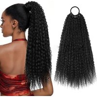 Brazilian Curls Synthetic Crochet Braiding Hair Curly Ponytail with Hair Tie 20 Inch Ombre Synthetic Crochet Braiding Fiber Hair