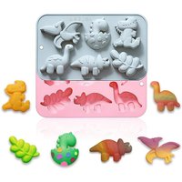3d Dinosaur Silicone Mold for Baking Cute Pterosaur Triceratops Tyrannosaurus Mold for Fondant Cake Decoration Accessories