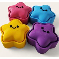 Cute 3D Printed Star Clicker Fidget Keychain Stress Relief Fidget Toy Backpack Pendant Anti-anxiety Squeeze Decompression Gift