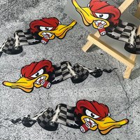 Angry Duck with Cigar Cartoon Motorcycle Stickers Helmet Decals DIY Motorbike Fuel Tank Front Fairing Car Window Vinyl Decals