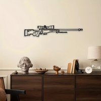 Brand Military Metal Wall Art Gun Silhouette Decor For Men Cave Gaming Room Gun Lover Gift