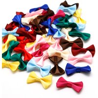 25/50pcs 3x1.5cm 4x2.5cm Small Satin Ribbon Bows Flower Appliques Sewing Crafts Bow Christmas Decorations Wedding Party Supplies