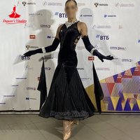 Ballroom Dance Velvet Fabric Sleeveless Wrapped Hip Dresses Custom Dancer's Vitality Adult Teenagers Professional Waltz Clothing