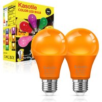 Kasotile LED Orange Bulb E26 9W Energy Saving Light Bulb for Home Party Wedding Stage Decoration 2Pack