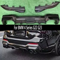 For BMW 4 Series G22 G23 430 425 Carbon Fiber Car Rear Bumper Diffuser Rear Splitters Spoiler Back lip Auto parts body kit