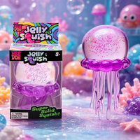 Needoh Fuzz Ball Jellyfish Box Color Soft Stress Relief Toy Cute Relaxing Squeeze Sensory Toy
