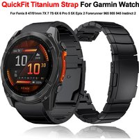 Pasek tytanowy QuickFit 22mm 26mm do Garmin Fenix 8 47mm 51mm 7 7X 6 6X 5 5X Plus/Epix Pro/Tactix/3HR Enduro 3 Metalowy pasek do zegarka