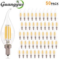 E12 E14 LED Chandelier Light Bulb 60W Equivalent Retro Candelabra Bulbs 6000K 2700K Warm White 480LM Clear Glass Lighting Lamps