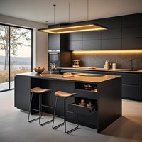 nc- Integral Cuisine Complex Custom Kitchen Gabinetes Muebile Stainless Carcase Melamine Board Island Sink Popular Products#