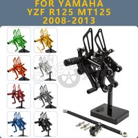 YZF R125 2013 Motorcycle Adjustable Position Rearset Footrest Footpeg Pedal CNC FOR YAMAHA MT125 2013-2008 Foot Rider Rest Pegs