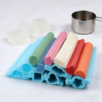 Long 32cm Blue Color Silicone Soap Tube Mold Heart/Moon/Cloud/Round/Square/Plum Blossom Geometric Shape Mold Handmade Soap Decor