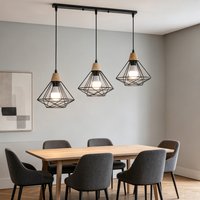 Modern 3-Heads Chandelier Wrought Iron Cafe Bar Store Hanging Lamp Black Pendant Lamp Industrial Retro Loft Dining Room Lighting