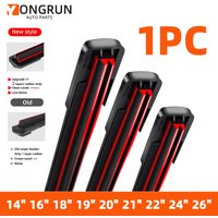 14"-26" General Motors wiper J/U hook double rubber strip wiper blade boneless car windshield brush accessories