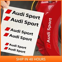 6PCS Car Brake Caliper Sticker Heat Resistant Decal For Quattro For Audi Sline RS A3 A4 B8 8P 8V B6 A5 A6 C7 Q5 B9 B7 C6 A1 Q7 Q