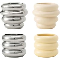 Ceramic Flower Vase Plants Holder Planter Decors Cosmetics Lipstick Bud Vase Flower Pot Makeup Brush Holder for Bathroom Dresser