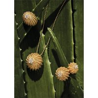 925 Sterling Silver Gold-Plated Out-of-Print Vintage Cactus Ball · Ring/Necklace/Earrings
