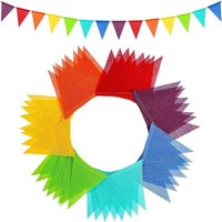 Flags Colorful Pennant Banner Flags Triangle Flags Garland for Theme Birthday Party Outdoor Event Anniversaries DIY Decorations