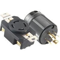 1pcs Black America 30A NEMA L15-30P L15-30R US Locked industry power converter plug Generator inline wiring connector Receptacle