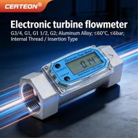 Electronic Turbine Flow Meter Aluminum Alloy Digital Liquid Oil Diesel High Precision Portable Industrial Flow Sensor