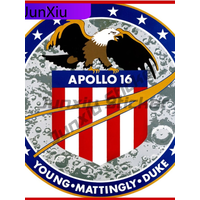 Apollo 16 Mission Patch Decal Scratch-proof Exterior Stickers Creative Waterproofing Decorative Scratch Cover Sticker For Car