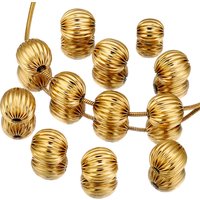 5pcs 6/8/10/12mm Corrugated Textured Ball Round Beads Metal Spacer Beads for Jewelry Making Charms for Bracelet DIY Accessories