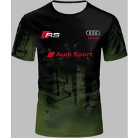 Summer Audi Racing Motorcycle Pattern Printed Riders Fans Short-sleeved T-shirt Men's and Women's Same Children's Sports Top