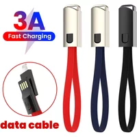 2.4A Lanyard Data Cable Keychain Mobile Phone Type C Charging Cable for Iphone HUAWEI Samsung Xiaomi Fast Charger Cord