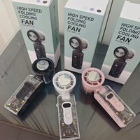 Transparent Ice Cooling Handheld Fan 100-Speed Turbo High-Velocity Wind USB Rechargeable Portable Mini Fan for Outdoor Travel