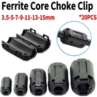 20Pcs 3.5/5/7/9mm Ferrite Filter Toroidal Core Ferrite Bead Clip Choke EMI RFI Noise Filter Clip For USB/Video Cable Power Cord