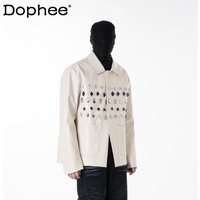 Fashion High-end Jackets Men's 2026 Spring Autumn New Comfort Loose Trendy Handsome Coats Pocket Decoration Faux Leather Jackets