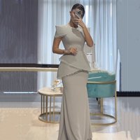 Customized Glitter Formal Evening Dress Beading O-Neck Mermaid Chic Long Dresses Bespoke Occasion Party Gown Exquisite