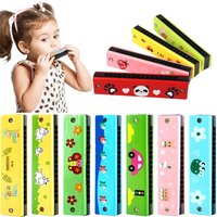 1/2pcs Children Wooden Harmonica Orff Instrument 16holes Kindergarten Beginners Musical Instruments Cartoon Early Education Toys