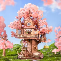 Robotime Sakura Tree House 3D Puzzles DIY Model Building Toy Wooden Craft Kits Hobby for Adult Brain Teaser Gift