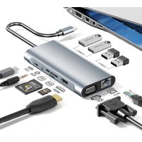 USB3.0 USB C Hub Type-C to 4K HDMI-compatible RJ45 PD Charge SD/TF Card Reader Type C To USB Adapter Dock For MacBook Air Pro PC